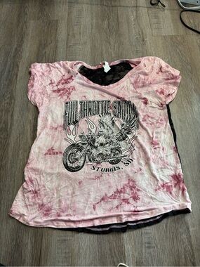 Pink rhinestone Motorcycle Graphic size medium